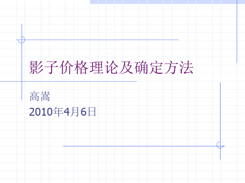 影子价格理论及确定方法