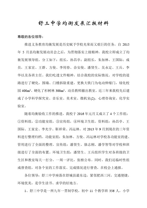 均衡发展汇报材料