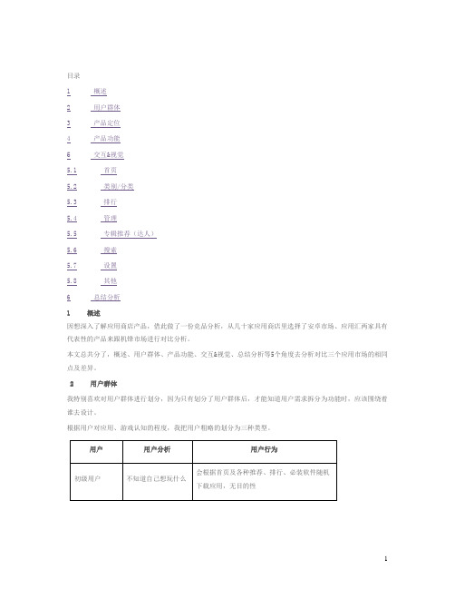 应用商店(appstore)竞品分析