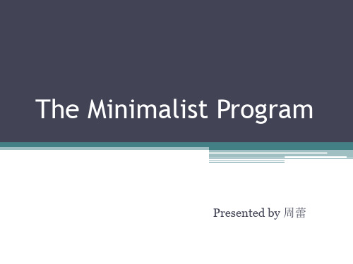 The Minimalist Program