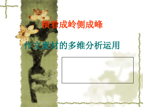 复习课件：作文素材的多角度运用 共18页