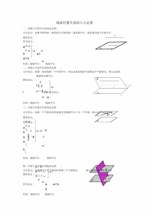 高中立体几何八大定理