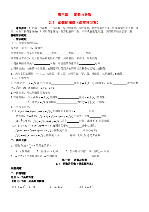 山东省高密市第三中学高三数学一轮复习 3.7函数的图像