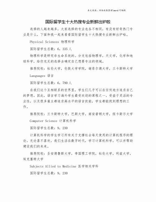 国际留学生十大热搜专业新鲜出炉啦.doc