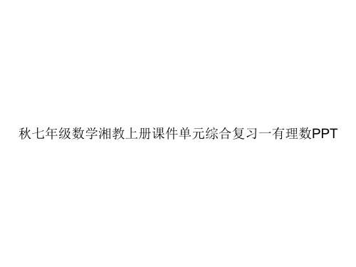 秋七年级数学湘教上册课件单元综合复习一有理数PPTppt文档