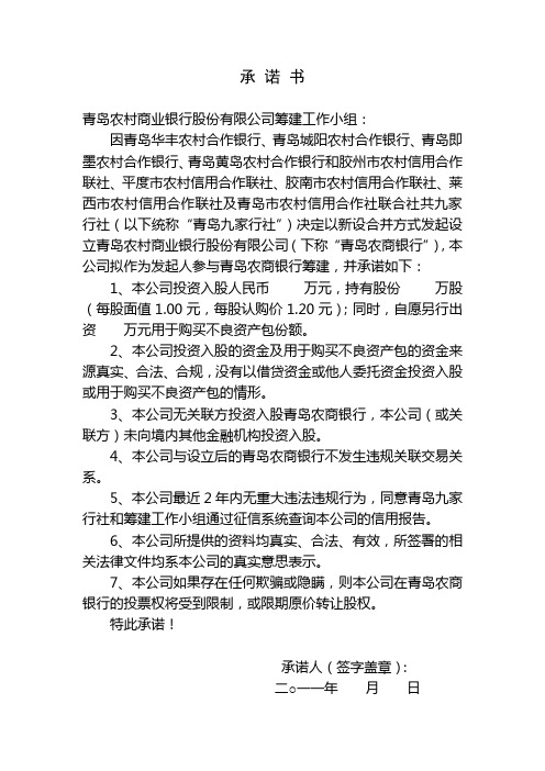 5  企业承诺(无关联方)