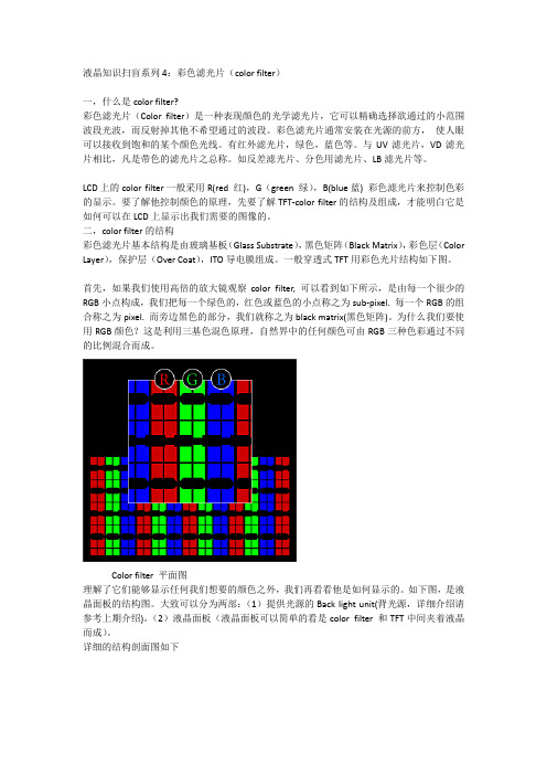 液晶知识扫盲系列4：彩色滤光片(color filter)