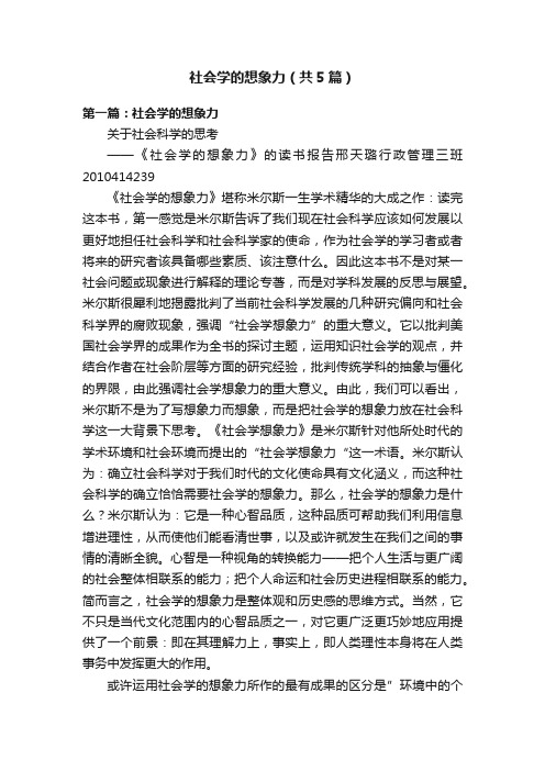 社会学的想象力（共5篇）