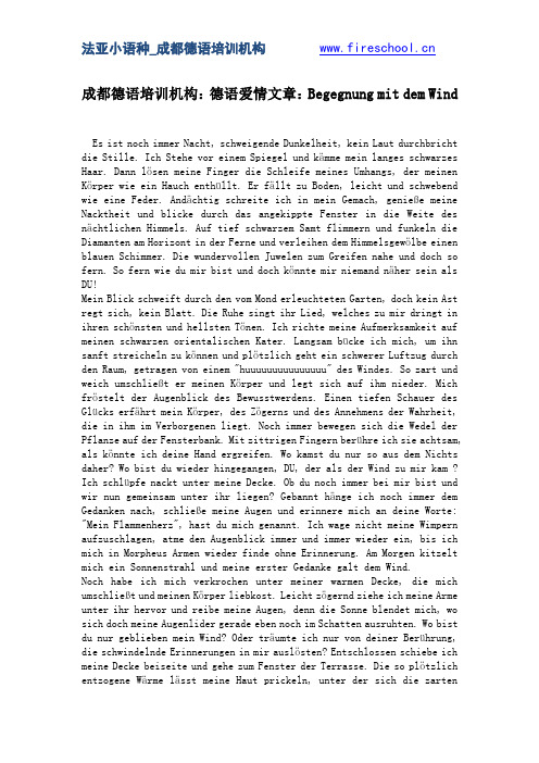 成都德语培训机构：德语爱情文章：Begegnung mit dem Wind
