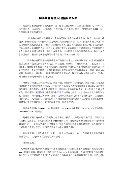 网络整合营销入门指南123456