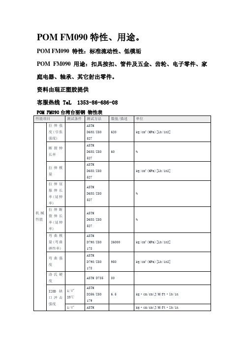 POM FM090 台丽钢POM