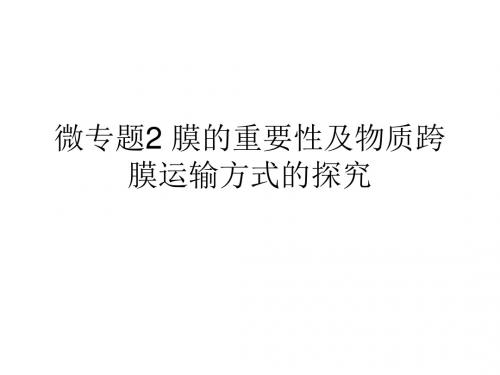 高考生物一轮复习第一部分第二单元细胞的结构与物质的输入和输出微专题2膜的重要性及物质跨膜运输方式的探