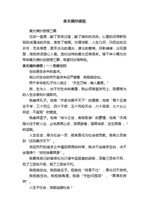 美文摘抄感悟三篇