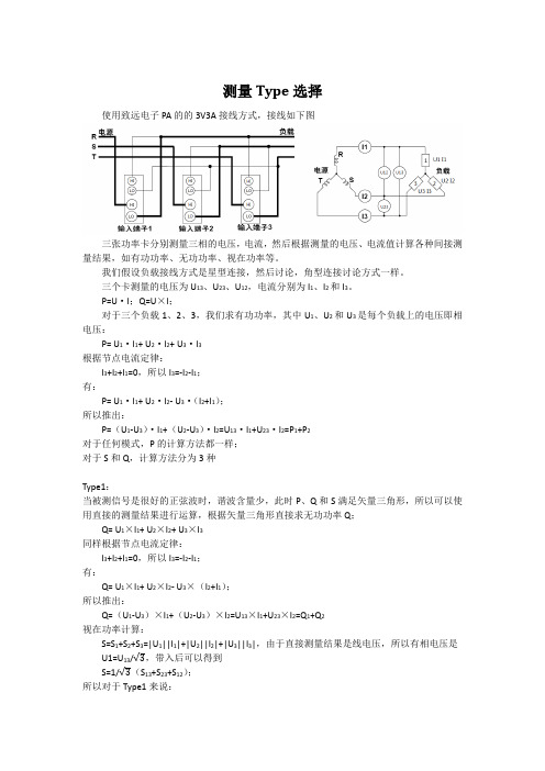 功率计PA300系列3V3A Type计算公式