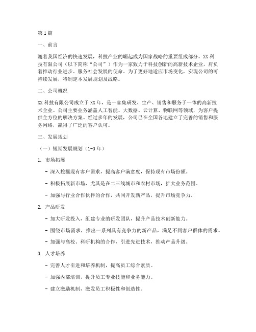 公司发展规划及战略(2篇)