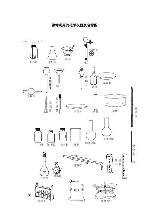 初中常常利用化学仪器及名称图