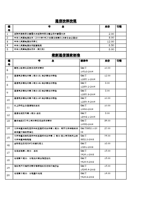 最新通信国家标准