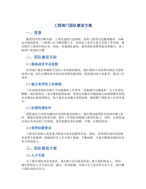 工程部门团队建设方案