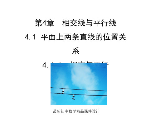 最新湘教初中数学七年级下册《4.1.1相交与平行 》精品PPT课件 (1)