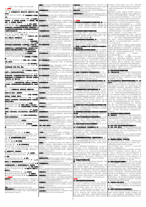 2019年最新法律文书复习资料小抄版