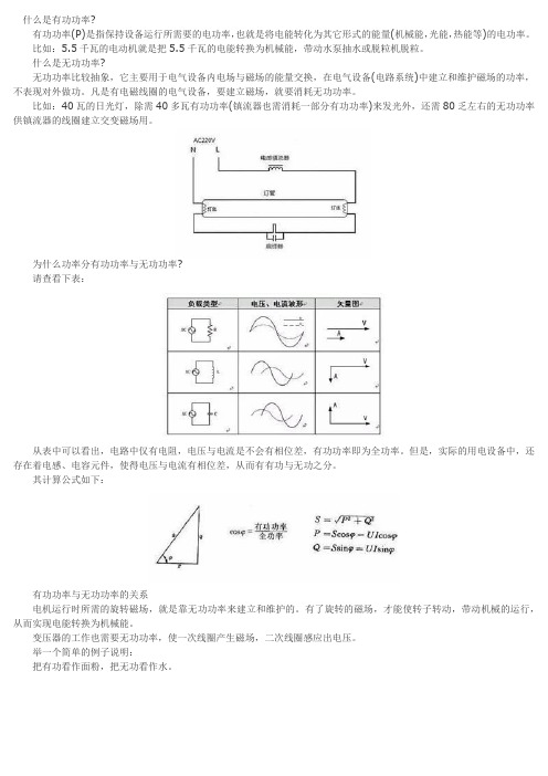 有功功率与无功功率