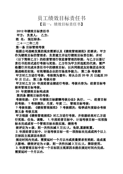 员工绩效目标责任书
