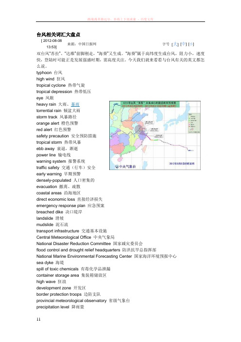 台风相关词汇大盘点和极端天气词汇
