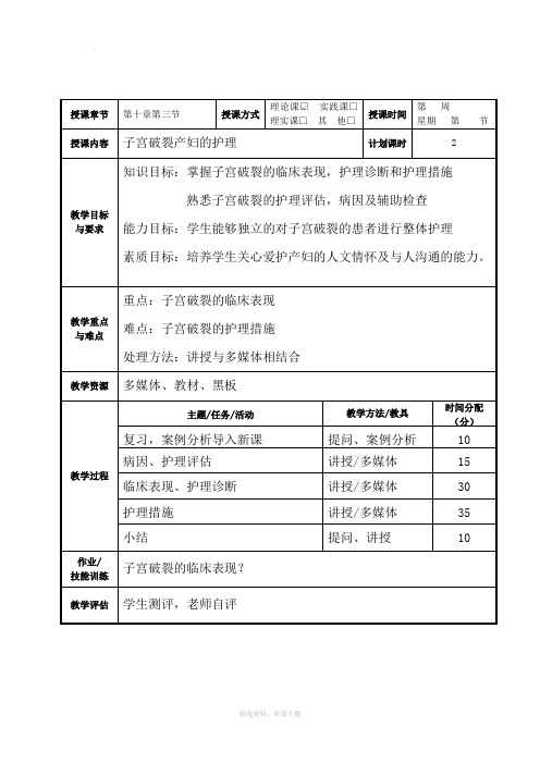 子宫破裂 教案