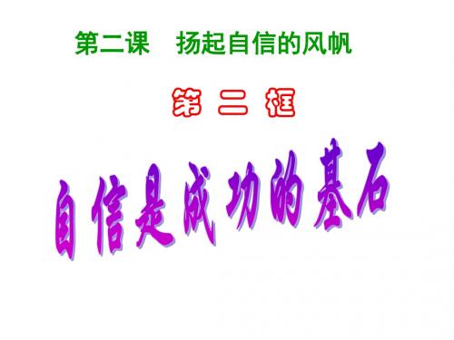 九年级政治自信是成功的基石(教学课件201908)