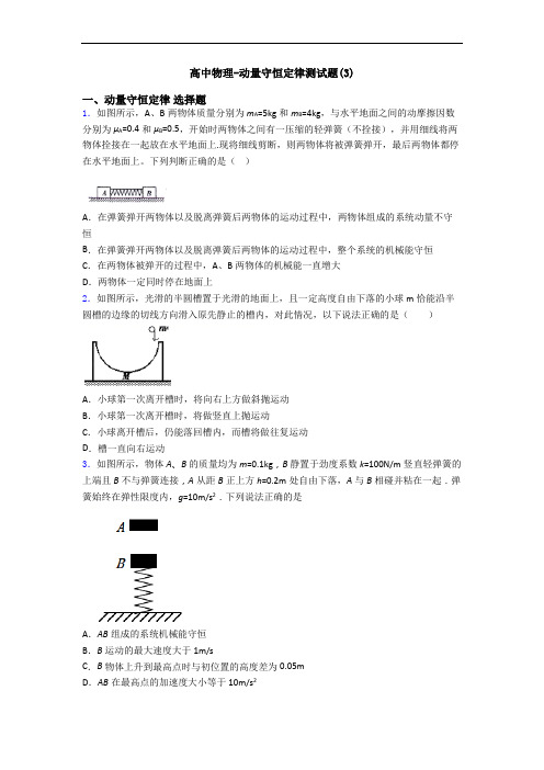 高中物理-动量守恒定律测试题(3)