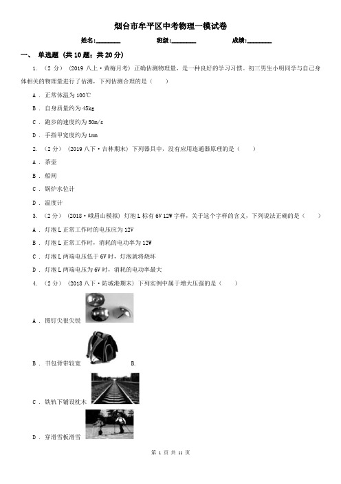 烟台市牟平区中考物理一模试卷