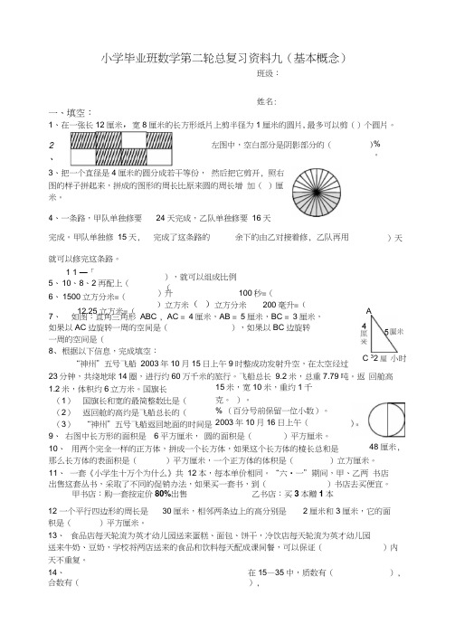 小学毕业班数学第二轮总复习资料09(1)