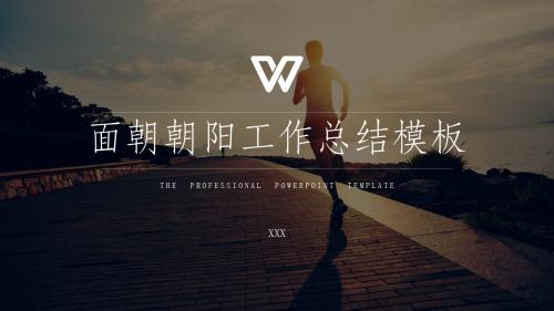 工作总结面朝朝阳PPT模板【精品ppt模板可编辑】