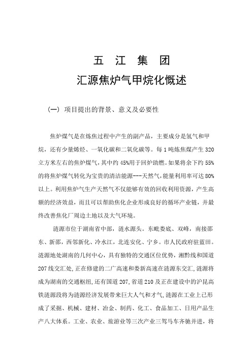 五江集团焦炉气甲烷化慨述