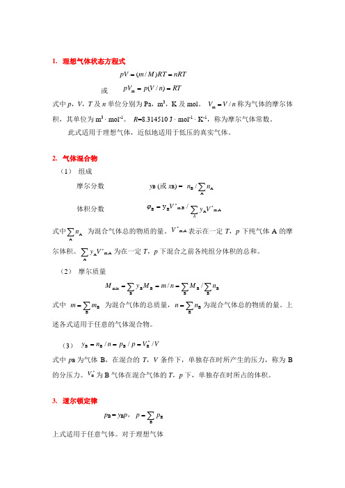 热力学公式