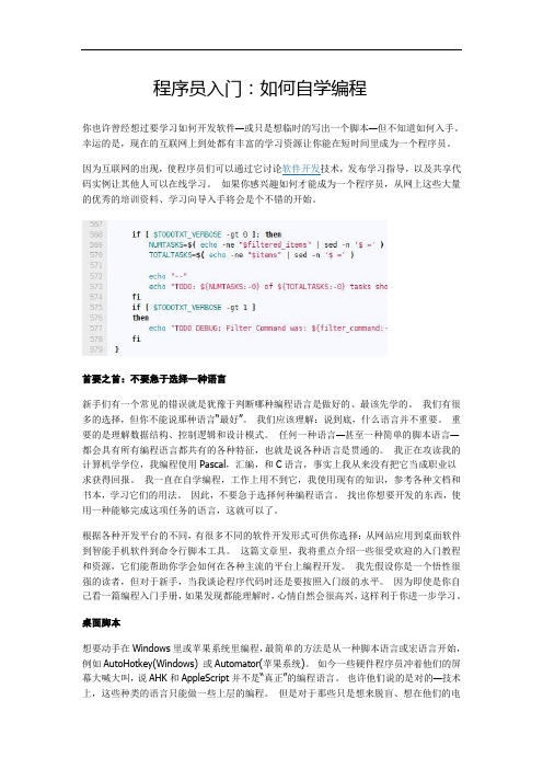 程序员入门：如何自学编程