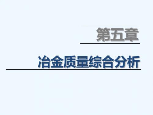 第6章 冶金质量综合分析