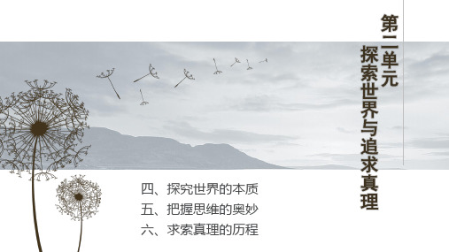 人教版高中政治必修四第二单元探索世界和追求真理复习课(共20张PPT)