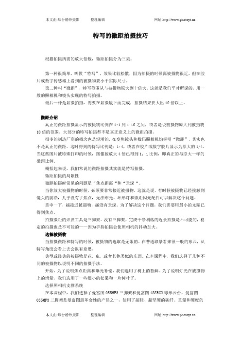 特写的微距拍摄技巧