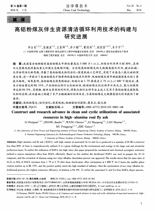 高铝粉煤灰伴生资源清洁循环利用技术的构建与研究进展