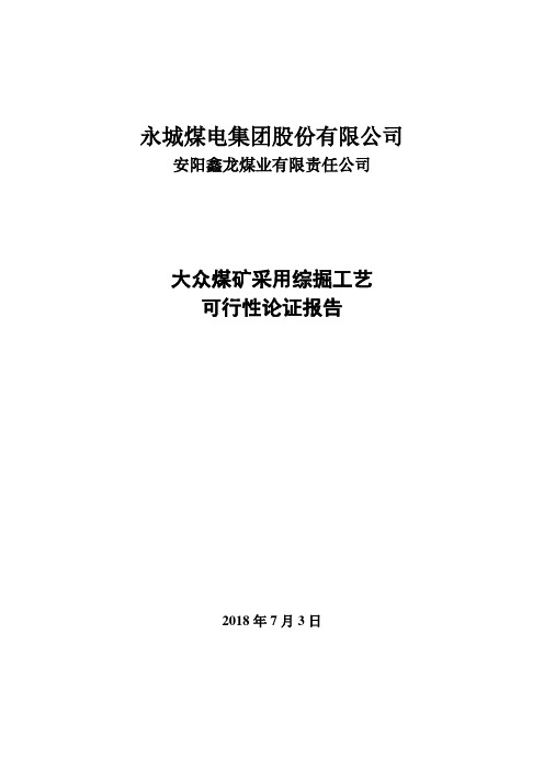 大众煤矿综掘可行性论证报告