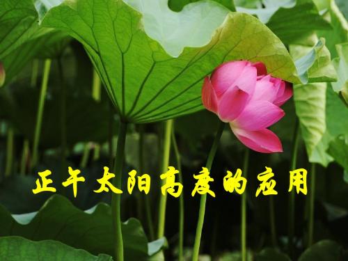 周三公转意义 正午太阳高度角的应用