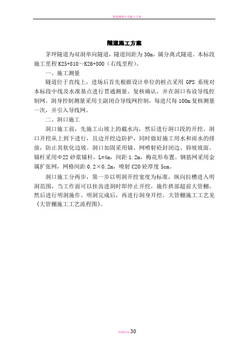 隧道爆破专项施工方案