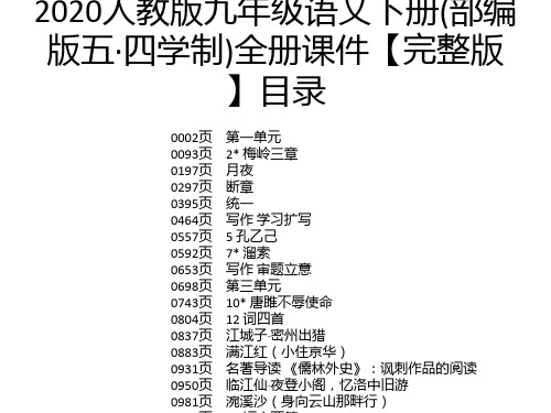 2020人教版九年级语文下册(部编版五·四学制)全册课件【完整版】