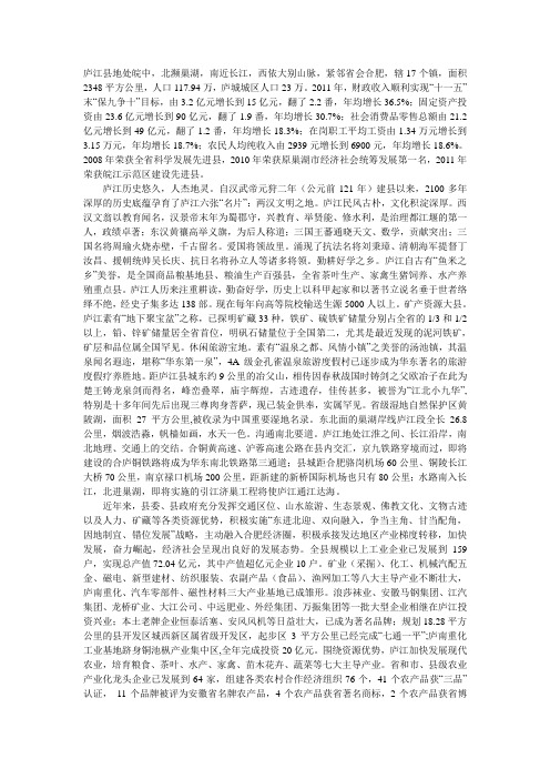 庐江县概况