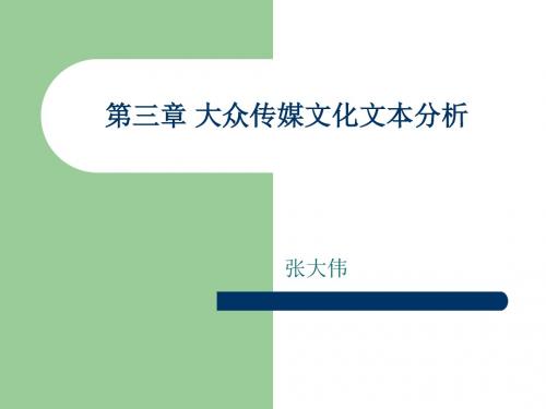 第三章大众传媒文化文本分析