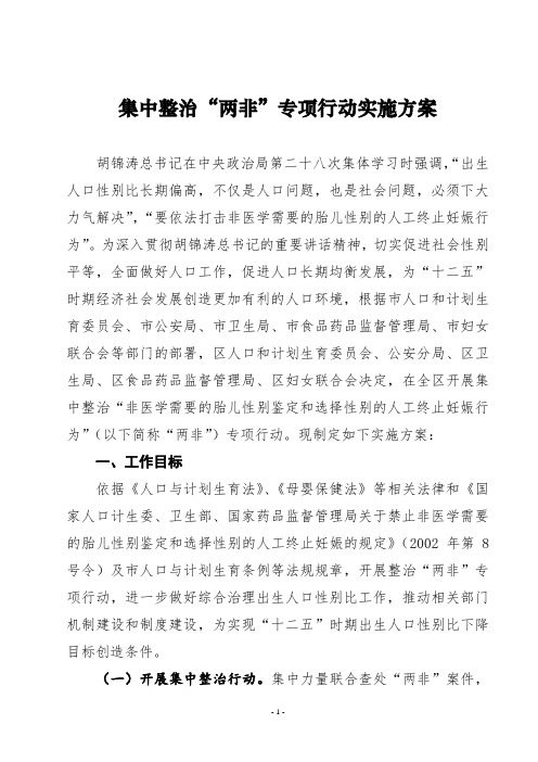 整治“两非”专项行动实施方案
