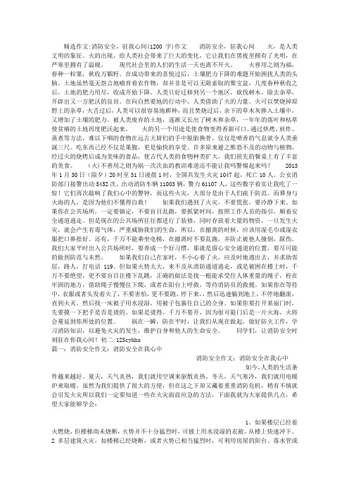 消防安全-驻我心间(1200字)作文