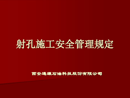 射孔施工安全管理规定