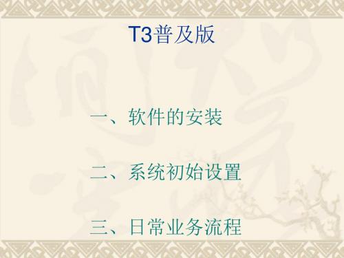 T3普及版部署及培训(PPT 39张)